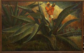 Appraisal: Thomas La Farge American Maguey circa depicting a man picking