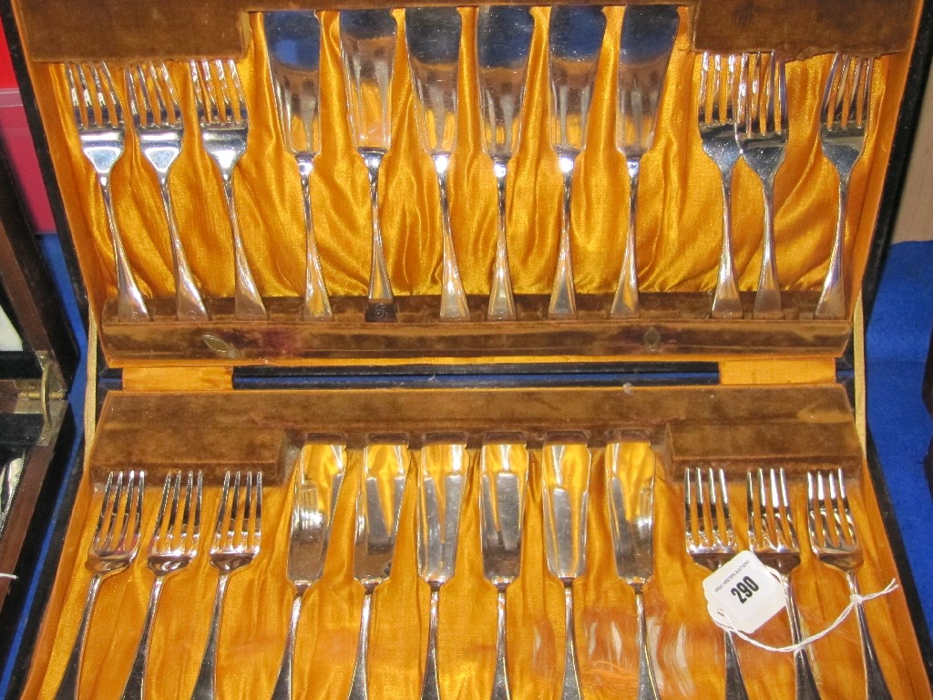 Appraisal: Cased piece fish cutlery set