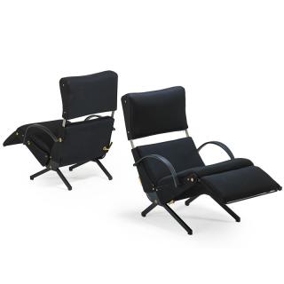 Appraisal: OSVALDO BORSANI TECNO Pair of lounge chair OSVALDO BORSANI -