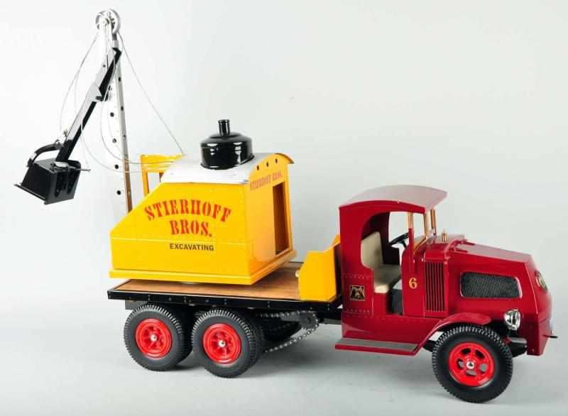 Appraisal: Pressed Steel Mack Bulldog Steam Shovel Truck Toy Description Contemporary