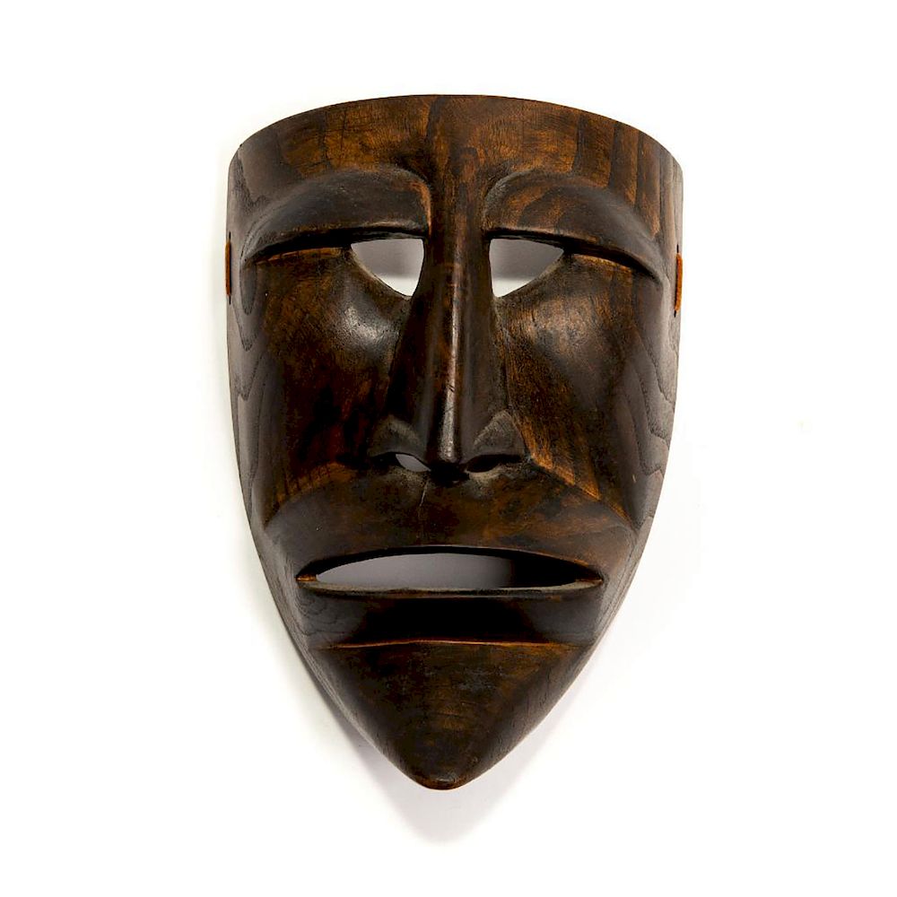 Appraisal: HAND CARVED TRADITIONAL TRIBAL WALL MASK All hard wood carving