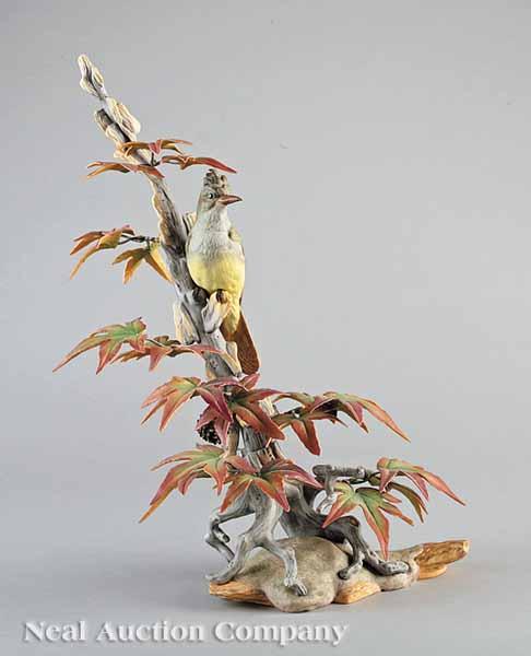 Appraisal: A Boehm Porcelain Crested Flycatcher Figure no stamped signed height