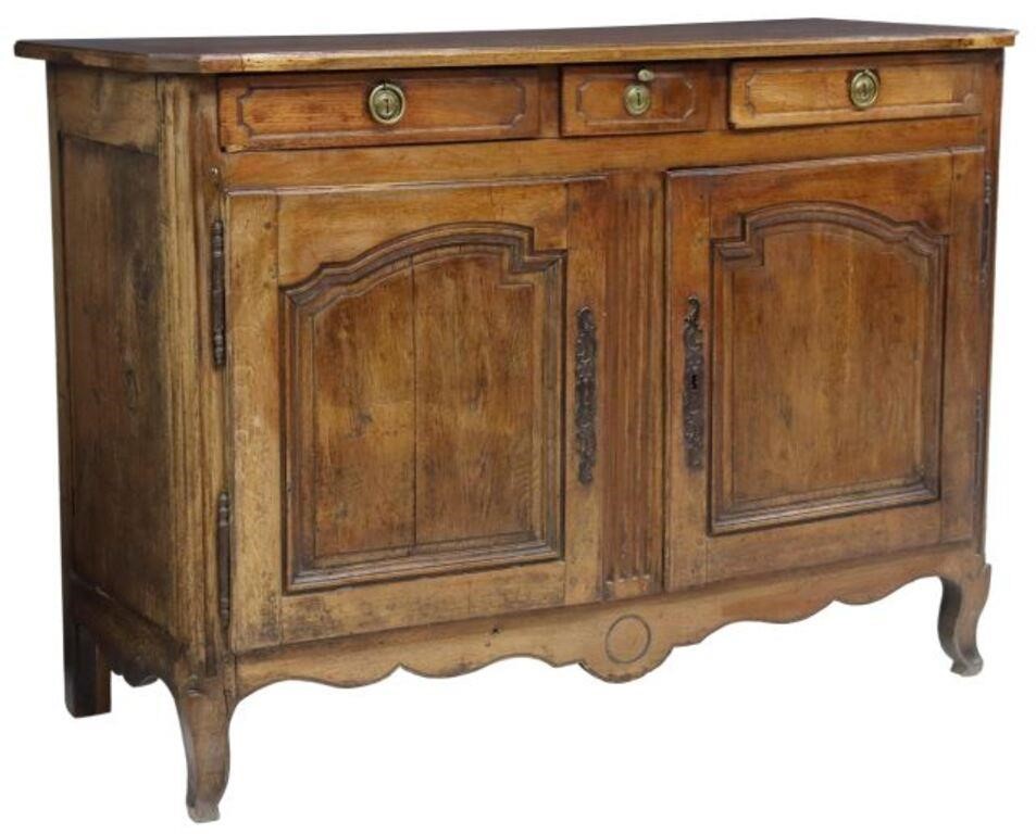 Appraisal: French Provincial Louis XV style oak sideboard th c having