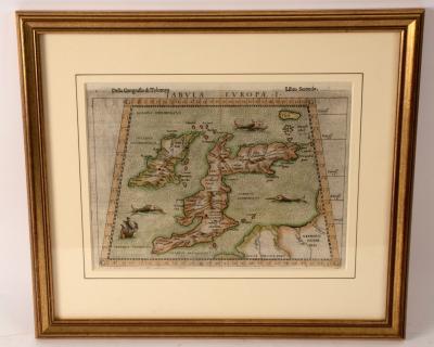 Appraisal: Girolamo Ruscelli Tabula Europae colour engraved map with text on