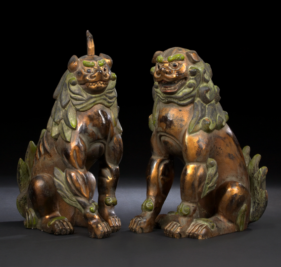 Appraisal: Good Pair of Japanese Carved Wood Temple Guardians th century