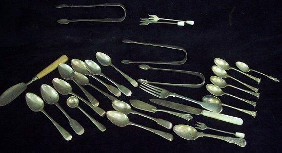 Appraisal: Sundry flatware mainly teaspoons including Georgian and bright cut items