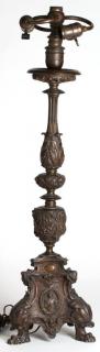 Appraisal: Ornate Bronze Table Lamp Attributed to Caldwell Early th century