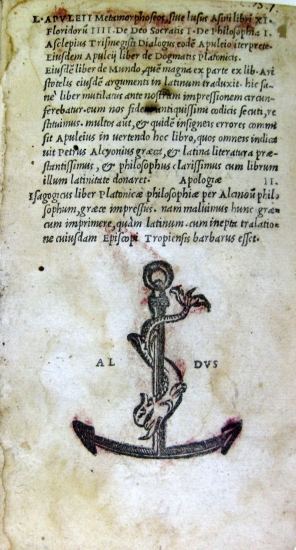 Appraisal: ALDINE PRESS Apuleius Lucius Metamorphoseos sive lusus asini libri XI