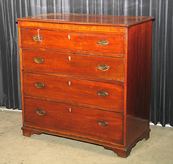 Appraisal: A George III mahogany chest of drawers early th century