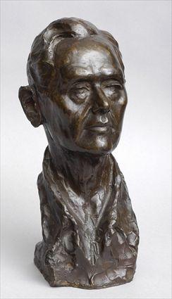 Appraisal: S T GARNELL PORTRAIT BUST OF A MAN Bronze brown