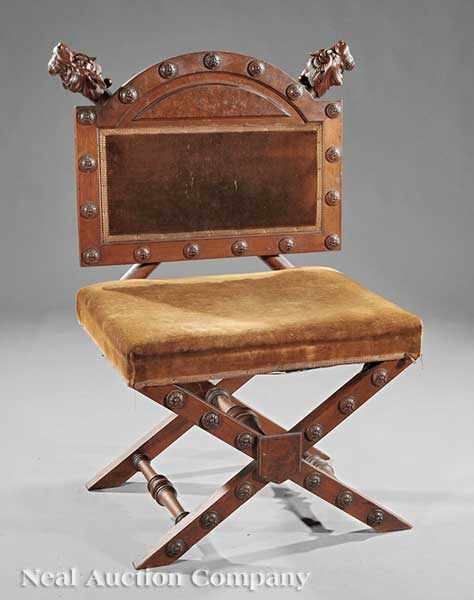 Appraisal: A Rare American Renaissance Carved and Burl Walnut Chair mid-to-late