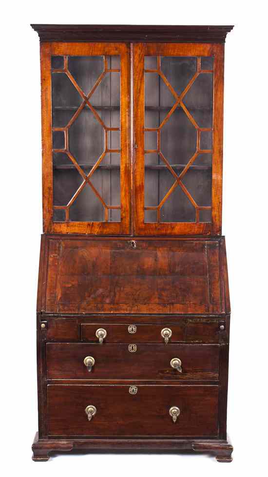 Appraisal: A George III Style Secretary Bookcase in two parts the