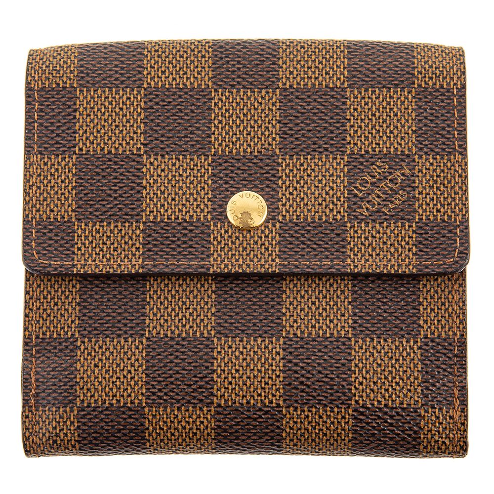 Appraisal: A Louis Vuitton Elise Trifold Wallet Damier Ebene coated canvas