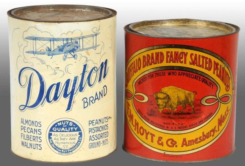 Appraisal: Lot of Large Peanut Tins Description Includes Buffalo and Dayton