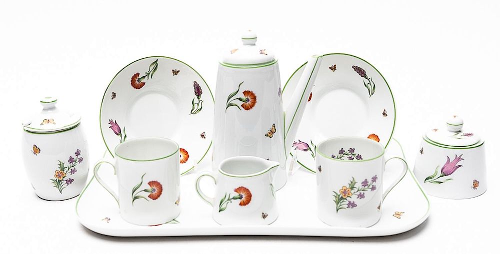 Appraisal: PC Tiffany Co Tiffany Garden Porcelain Set Royal Limoges French