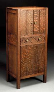 Appraisal: Shop of the Crafters Attributed Liquor Cabinet Cabinet in quarter