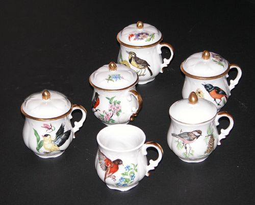 Appraisal: Set of Limoges China Floral and Bird Decorated Pot de