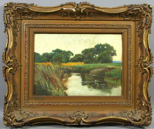 Appraisal: Carlton Chapman American - French river landscape o b x