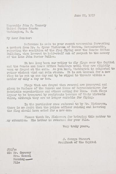 Appraisal: John F Kennedy Typed Note Signed one page x in