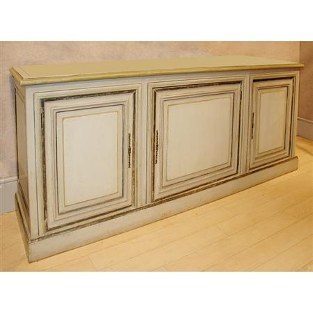 Appraisal: Green Painted Three Door Credenza Estimate -