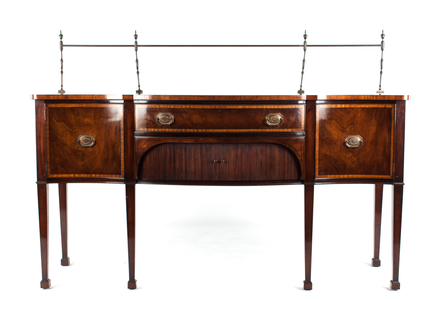 Appraisal: George III style mahogany sideboard serpentined front sideboard with brass