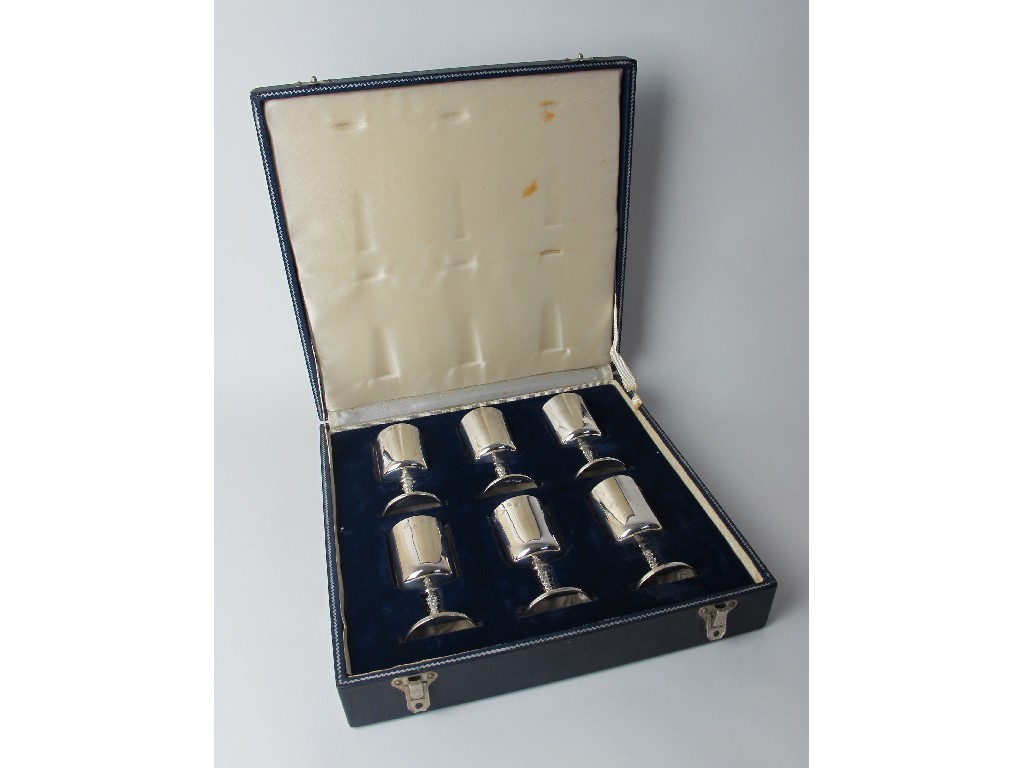 Appraisal: A set of six silver goblets by Royal Irish silver