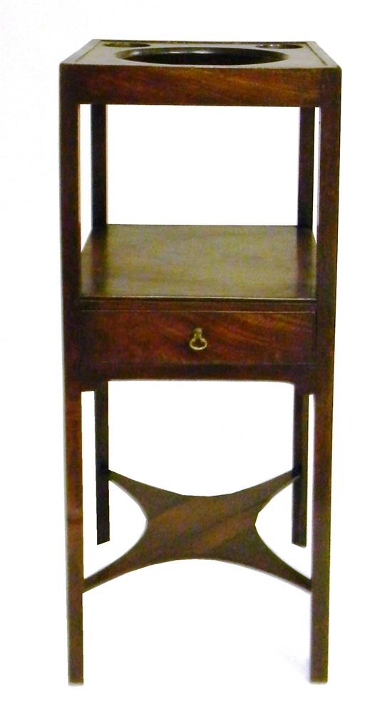 Appraisal: th C Georgian washstand c mahogany square top with three