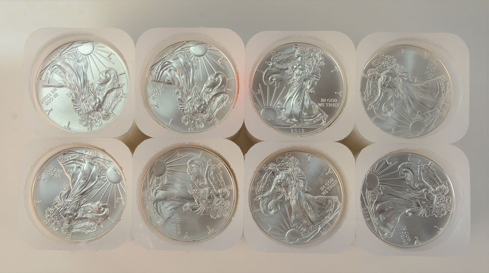 Appraisal: Eight Rolls of Silver Eagles oz each t oz Eight