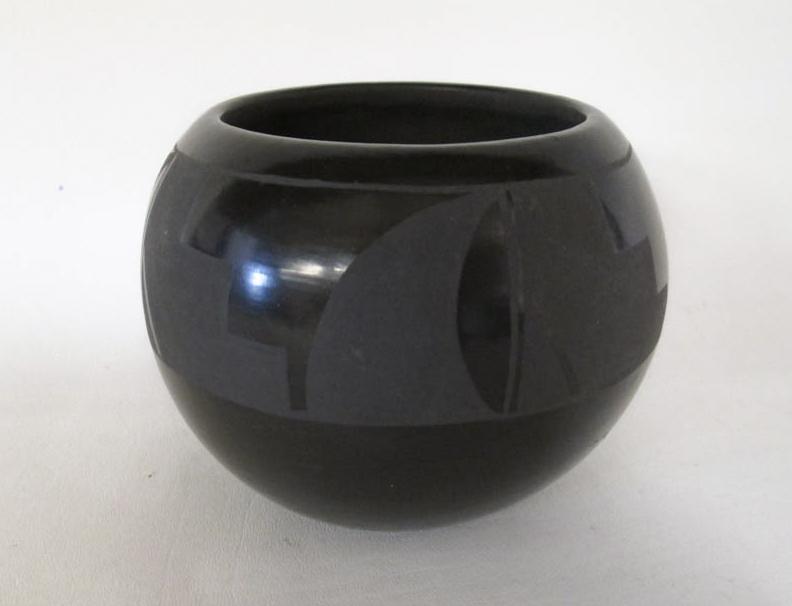 Appraisal: MARGARET STARBUCK GARCIA SANTA CLARA BLACKWARE POTTERY BOWL banded with