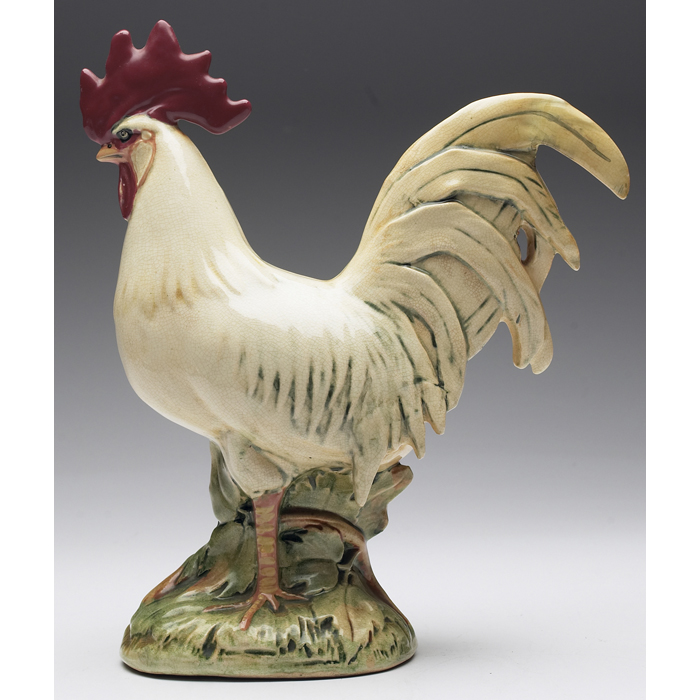 Appraisal: Unusual Weller Brighton figural rooster unmarked ''w x ''h restoration