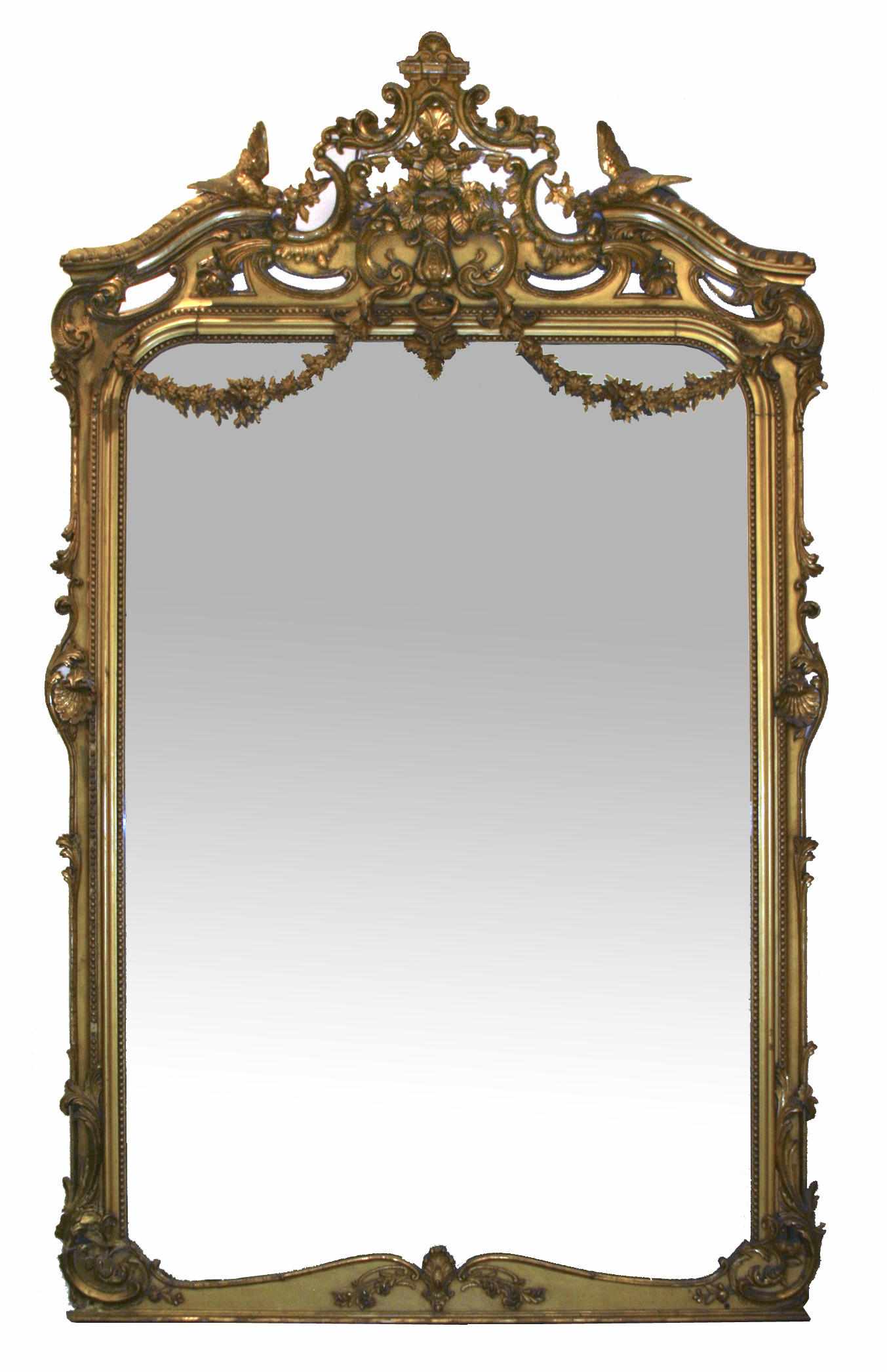 Appraisal: Property of various owners A French giltwood pier mirror late