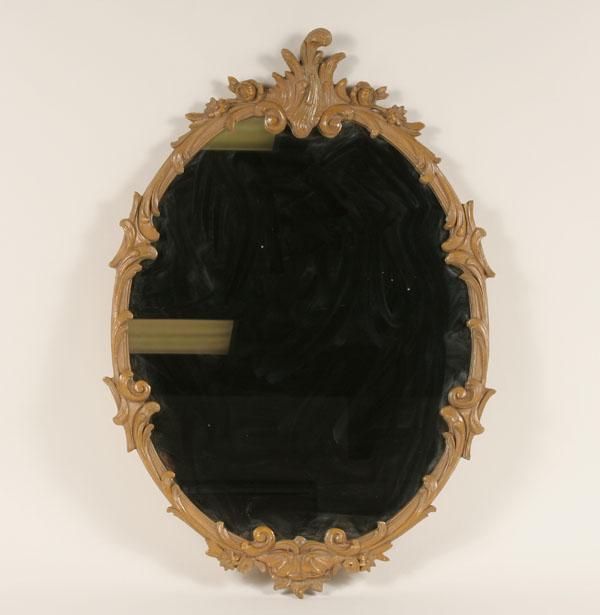 Appraisal: Ornate gilt gesso oval mirror floral motif H Good condition