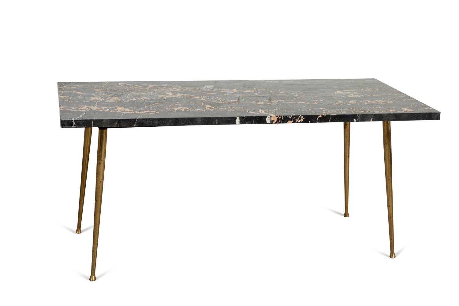 Appraisal: MID CENTURY MARBLE TOP COCKTAIL TABLE Mid Century marble top