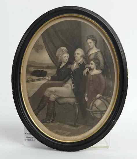 Appraisal: th c ''Washington Family'' print in oval frame Site ''