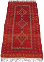 Appraisal: A Kilm Carpet Semi-Antique Overall red field with natural color