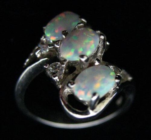 Appraisal: OPAL AUSTRIAN CRYSTAL STERLING SILVER RING