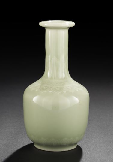 Appraisal: Good Chinese Celadon Porcelain Vase of mallet form with very