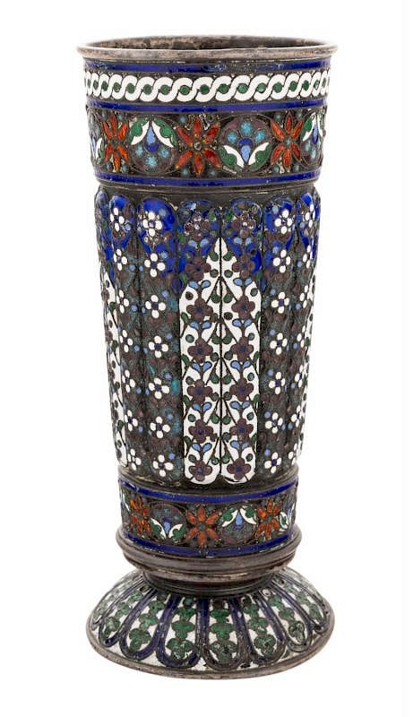 Appraisal: A RUSSIAN SILVER AND SHADED ENAMEL BEAKER WORKMASTER ANTIP KUZMICHEV