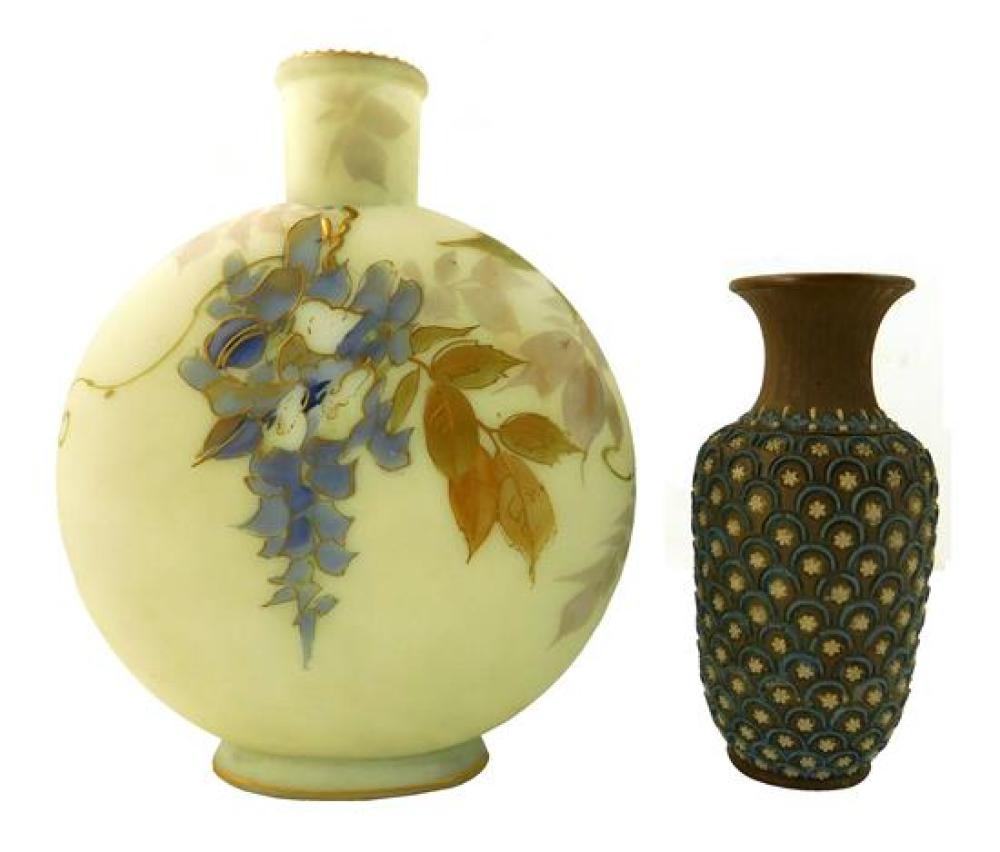 Appraisal: Two ceramic vases th C including a Doulton Lambeth Arts