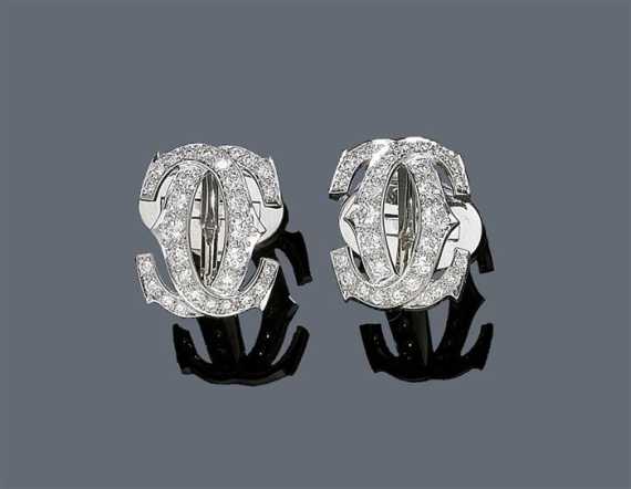 Appraisal: DIAMOND CUFF LINKS CARTIER PENELOPE White gold Ref N S