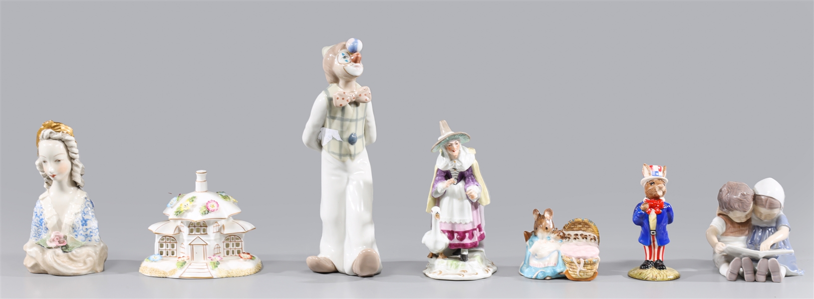 Appraisal: Group of seven vintage fine porcelain figures including Royal Doulton