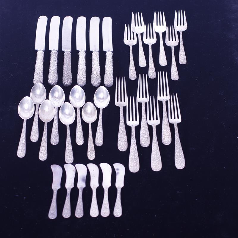 Appraisal: Kirk Son Repousse Sterling Silver partial flatware Service for pc