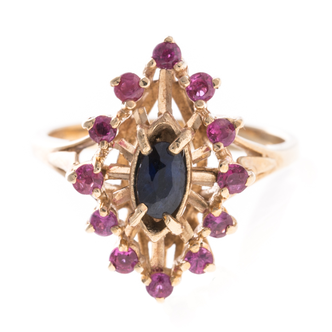 Appraisal: A Lady's Sapphire Ruby Ring in Gold K yellow gold