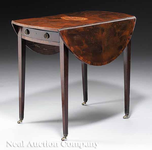 Appraisal: A Small George III Inlaid Mahogany Pembroke Table late th