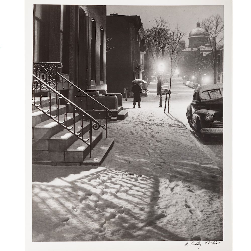 Appraisal: A Aubrey Bodine Snow Lanvale St c American - Gelatin