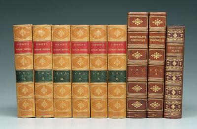 Appraisal: Nine leather-bound books Sheridan's Plays full red leather with gilt