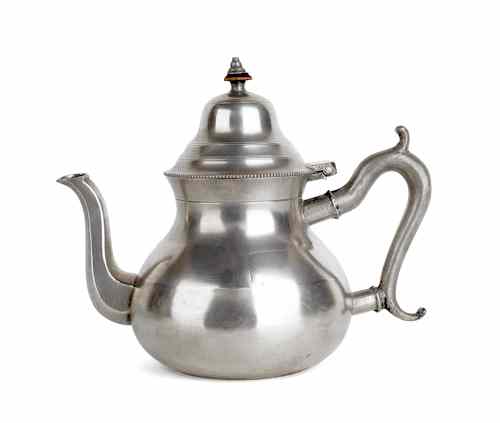 Appraisal: Hartford Connecticut pewter teapot ca bearing the touch of Samuel