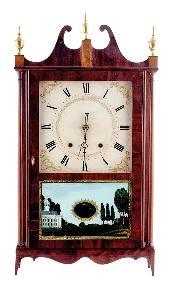 Appraisal: Eli Terry mahogany pillar and scroll shelf clock Plymouth Connecticut