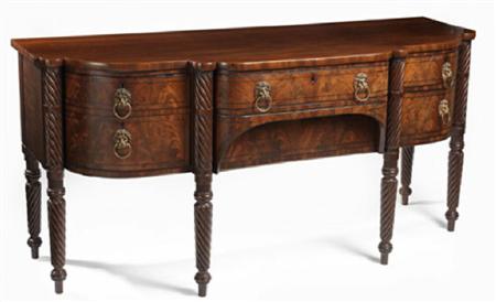 Appraisal: A Scottish William IV breakfront sideboard inlaid with ebonised stringing