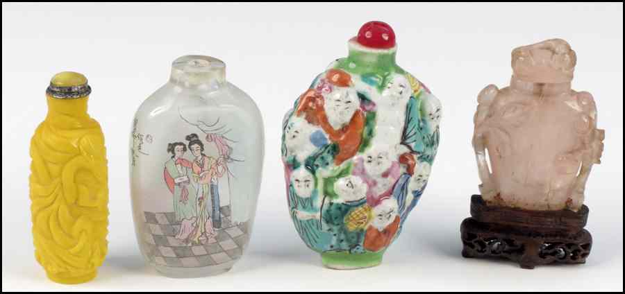 Appraisal: COLLECTION OF FOUR SNUFF BOTTLES Condition No Specific Condition Recorded